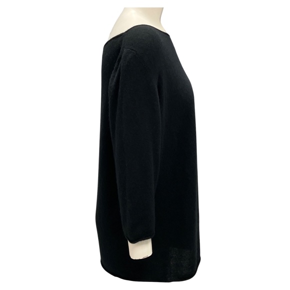 THE ROW BLACK THREE QUARTER SLEEVED CASHMERE AND SILK KNIT SWEATER - Picture 2 of 5